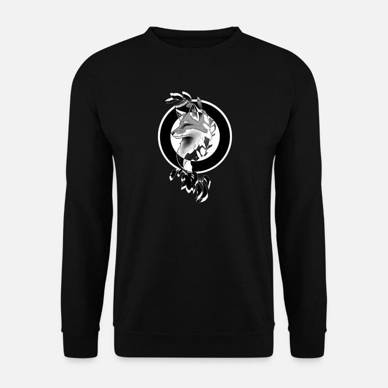 Moon Circle Fox - Unisex Sweatshirt - black