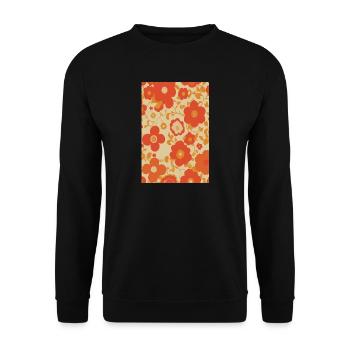 Groovy Retro Vintage Floral Pattern des années 70 - Sweat-shirt Unisexe - noir - Devant - Alina (178cm) & Michal (187cm)