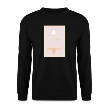 Minimalist Botanical Art - Unisex Sweatshirt - black - Front - Alina (178cm) & Michal (187cm)