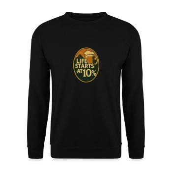 La vie commence à 10 % - Sweat-shirt Unisexe - noir - Devant - Alina (178cm) & Michal (187cm)