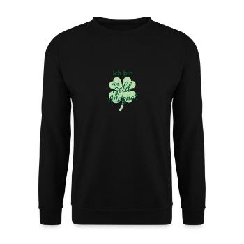 Ich bin ein Geld-Magnet 🍀 Affirmation - Unisex Pullover - Schwarz - Vorne - Alina (178cm) & Michal (187cm)