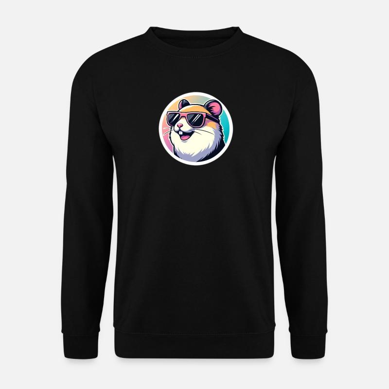 Hamster with sunglasses in pastel - Unisex Sweatshirt - black