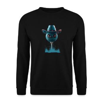 Les yeux de la jungle : la balle de golf de cow-boy - Sweat-shirt Unisexe - noir - Devant - Alina (178cm) & Michal (187cm)