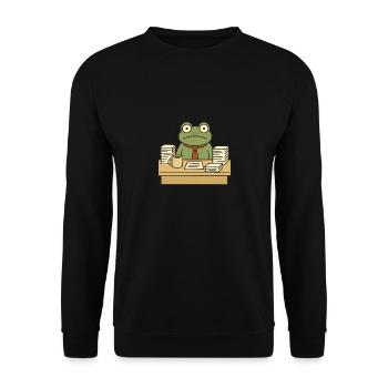 Business Frog - Unisex Sweatshirt - black - Front - Alina (178cm) & Michal (187cm)