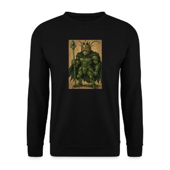 Crypto Grenouille - Sweat-shirt Unisexe - noir - Devant - Alina (178cm) & Michal (187cm)