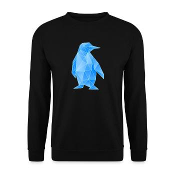 Diamant Pinguin Geometrisches Design - Unisex Pullover - Schwarz - Vorne - Alina (178cm) & Michal (187cm)