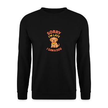 Désolé, je suis en retard - chien repéré ! - Sweat-shirt Unisexe - noir - Devant - Alina (178cm) & Michal (187cm)
