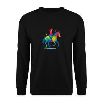 Équitation Coloré - Sweat-shirt Unisexe - noir - Devant - Alina (178cm) & Michal (187cm)