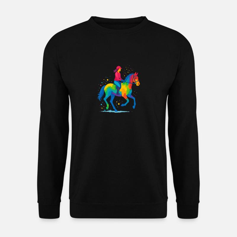 Pferdereiten Bunt - Unisex Pullover - Schwarz