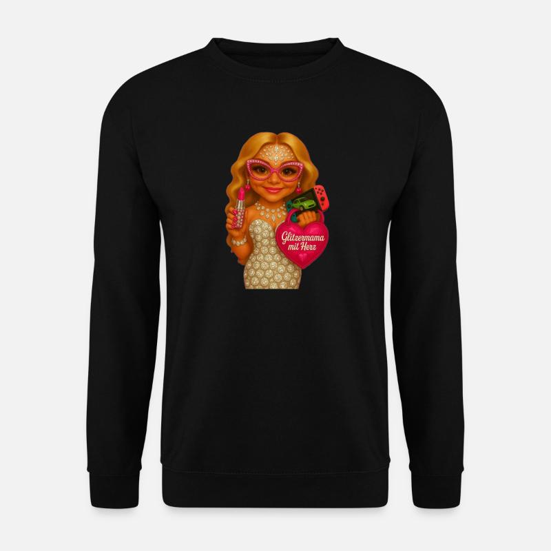 GlitzerMama mit Herz - Unisex Pullover - Schwarz