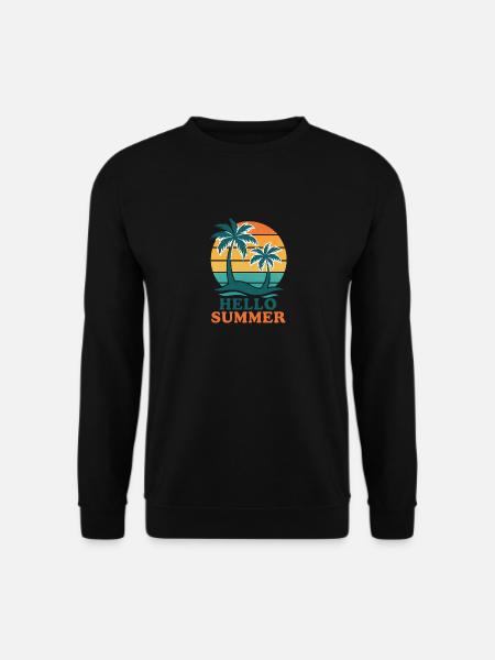 Beach with palm trees and sunset - Unisex Sweatshirt - black