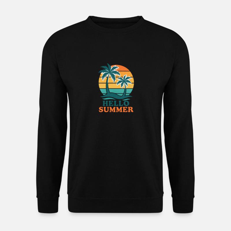 Beach with palm trees and sunset - Unisex Sweatshirt - black