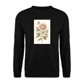 Une fleur classique - Sweat-shirt Unisexe - noir - Devant - Alina (178cm) & Michal (187cm)