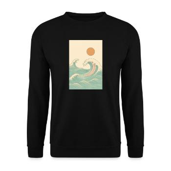 A summery picture by the sea - Unisex Sweatshirt - black - Front - Alina (178cm) & Michal (187cm)