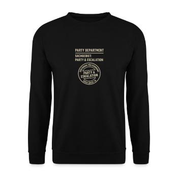 Party & Escalation Screen Printing Design - Unisex Sweatshirt - black - Front - Alina (178cm) & Michal (187cm)