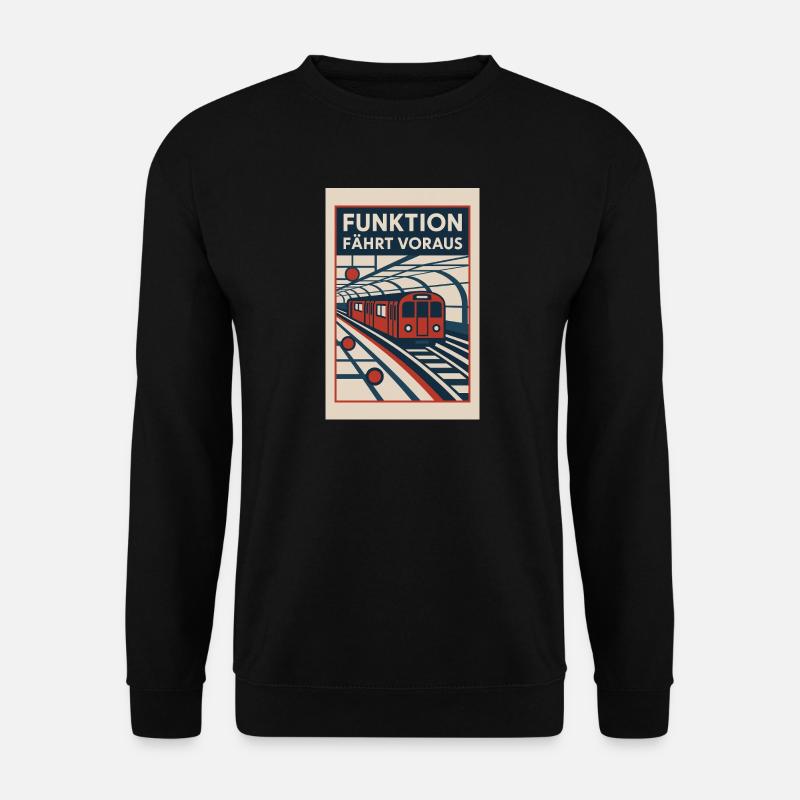 U Bahn Bauhaus 1930er Funktion fährt voraus Retro - Unisex Pullover - Schwarz