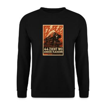 Railway BR 44 Power Steam Locomotive - Unisex Sweatshirt - black - Front - Alina (178cm) & Michal (187cm)