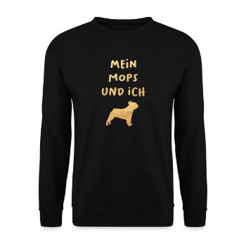 Or Carlin Vie Chien Amour Amour Fan Animal Amour Woof - Sweat-shirt Unisexe - noir - Devant - Alina (178cm) & Michal (187cm)