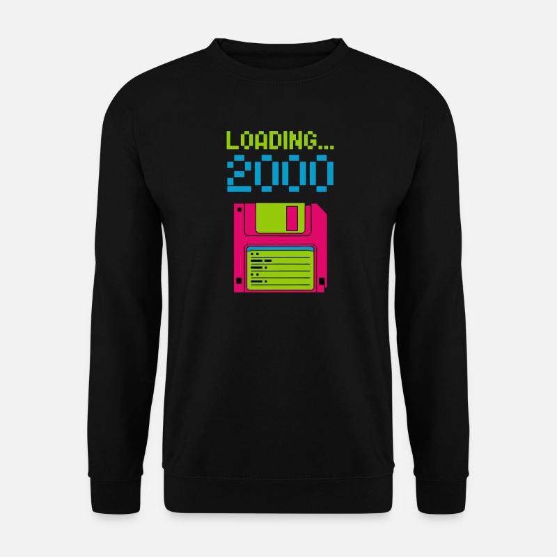 Loading 2000 Disketten-Design Retro Pixel Design - Unisex Pullover - Schwarz