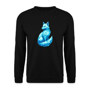 Diamant-Fuchs – Tierdesign in Edelstein-Optik - Unisex Pullover - Schwarz - Vorne - Alina (178cm) & Michal (187cm)
