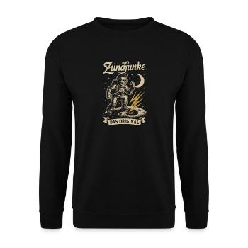 Zündfunke – Moon Walk - Unisex Sweatshirt - black - Front - Alina (178cm) & Michal (187cm)