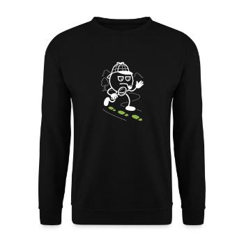 Ribbo en détective à la recherche d’indices - Sweat-shirt Unisexe - noir - Devant - Alina (178cm) & Michal (187cm)