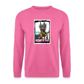 Poupée de chiffon colorée avec un visage curieux - Sweat-shirt Unisexe - rose - Devant