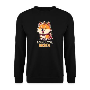 Shiba Inu Humour Chibi Royal Loyal - Sweat-shirt Unisexe - noir - Devant - Alina (178cm) & Michal (187cm)