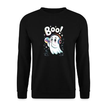 Boo Cute Casque Fantôme avec Bulle de Savon - Sweat-shirt Unisexe - noir - Devant - Alina (178cm) & Michal (187cm)