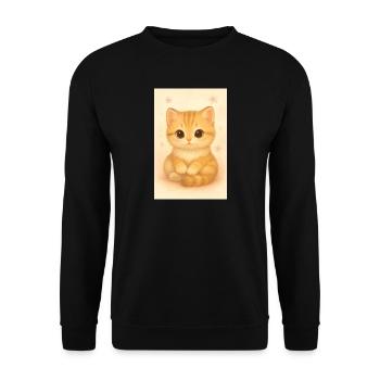 Süße Katze – Cute Kitten Illustrati - Unisex Pullover - Schwarz - Vorne - Alina (178cm) & Michal (187cm)