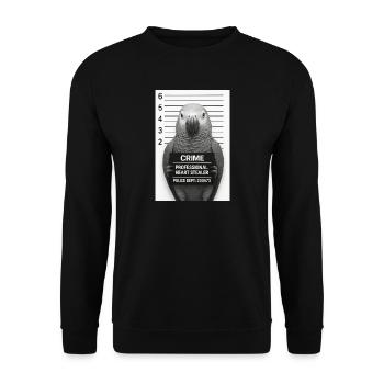 Perroquet en interrogatoire – Voleur de cœur - Sweat-shirt Unisexe - noir - Devant - Alina (178cm) & Michal (187cm)