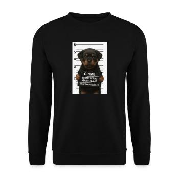 Chiot Rottweiler – cœur volé - Sweat-shirt Unisexe - noir - Devant - Alina (178cm) & Michal (187cm)