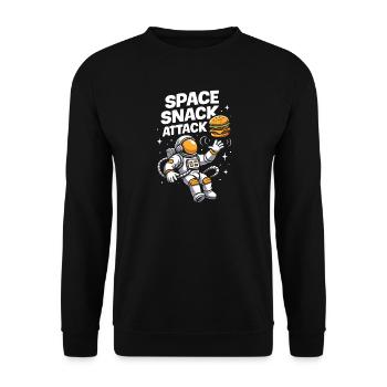 Astronaut Burger Space Design - Unisex Sweatshirt - black - Front - Alina (178cm) & Michal (187cm)