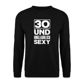 Funny 30th birthday gift - Unisex Sweatshirt - black - Front - Alina (178cm) & Michal (187cm)