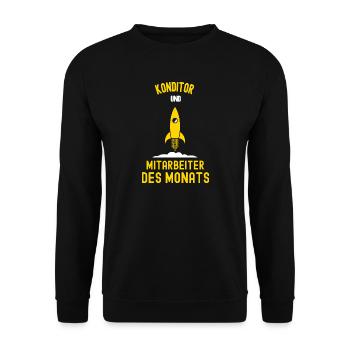 Konditor Mitarbeiter des Monats Konditorei Kollege - Unisex Pullover - Schwarz - Vorne - Alina (178cm) & Michal (187cm)