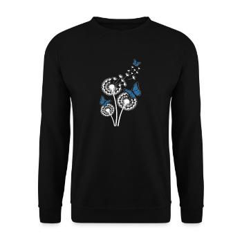 butterflies &amp; dandelions - Unisex Sweatshirt - black - Front - Alina (178cm) & Michal (187cm)