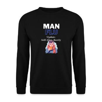 Man Flu Survival Quote T-Shirt - Unisex Sweatshirt - black - Front - Alina (178cm) & Michal (187cm)