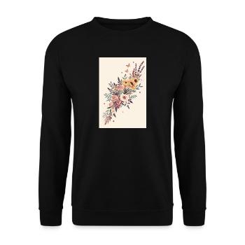 Floral bouquet with butterflies - Unisex Sweatshirt - black - Front - Alina (178cm) & Michal (187cm)