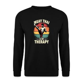 Funny Muay Thai Boxing Muay Thai - Unisex Pullover - Schwarz - Vorne - Alina (178cm) & Michal (187cm)