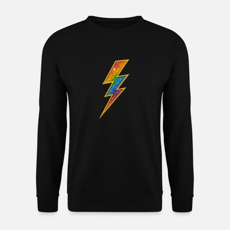 Rainbow Lightning with Gold Frame - Unisex Sweatshirt - black