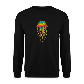Rainbow Glitter Jellyfish - Unisex Sweatshirt - black - Front - Alina (178cm) & Michal (187cm)