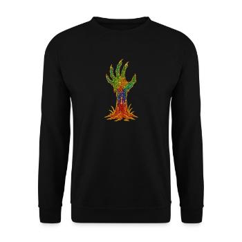 Regenbogen-Glitzerhand Erwachen - Unisex Pullover - Schwarz - Vorne - Alina (178cm) & Michal (187cm)