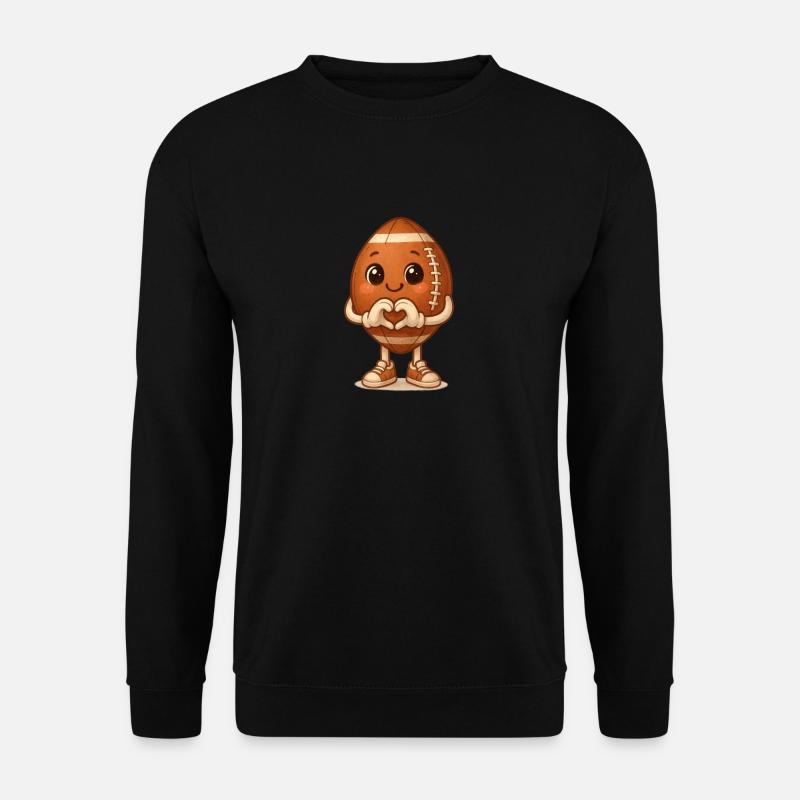 Kuscheliger Football mit Herz - Unisex Pullover - Schwarz