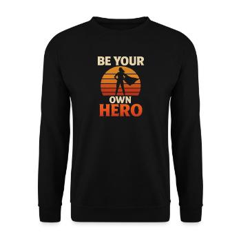 Soyez votre propre héros – Stylish Empowerment Statemen - Sweat-shirt Unisexe - noir - Devant - Alina (178cm) & Michal (187cm)