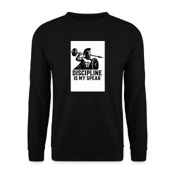 Spartan Discipline – Barbell Spear - Unisex Sweatshirt - black - Front - Alina (178cm) & Michal (187cm)