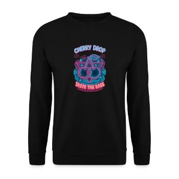 Cherry Drop – Taste the Bass Neon Design - Unisex Sweatshirt - black - Front - Alina (178cm) & Michal (187cm)
