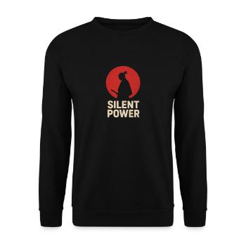 Puissance silencieuse avec Katana - Sweat-shirt Unisexe - noir - Devant - Alina (178cm) & Michal (187cm)
