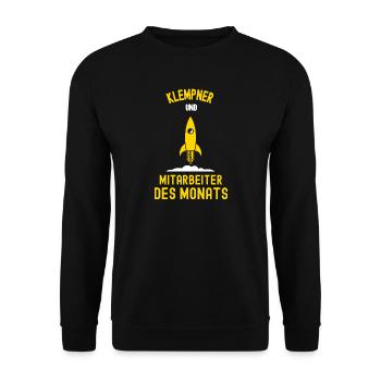 Plumber Employee of the Month Plumbing Colleague - Unisex Sweatshirt - black - Front - Alina (178cm) & Michal (187cm)
