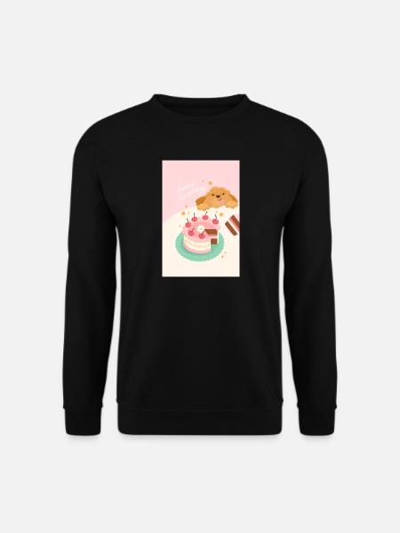 Cute Dog Birthday Cake - Unisex Sweatshirt - black