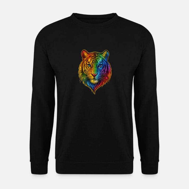 Rainbow Tiger Head - Unisex Sweatshirt - black